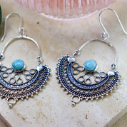 larimar silver gemstone earrings