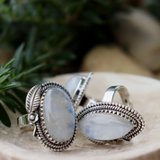 moonstone sterling silver gemstone ring