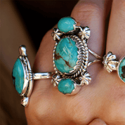 navarjo turquoise sterling silver gemstone ring