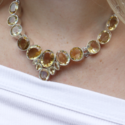 chunky citrine sterling silver gemstone necklace