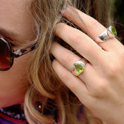 peridot silver gemstone ring