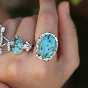 navajo turquoise sterling silver gemstone ring