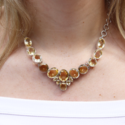 chunky citrine sterling silver gemstone necklace