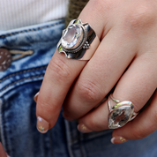 clear quartz sterling silver gemstone ring