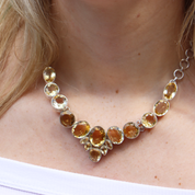 chunky citrine sterling silver gemstone necklace