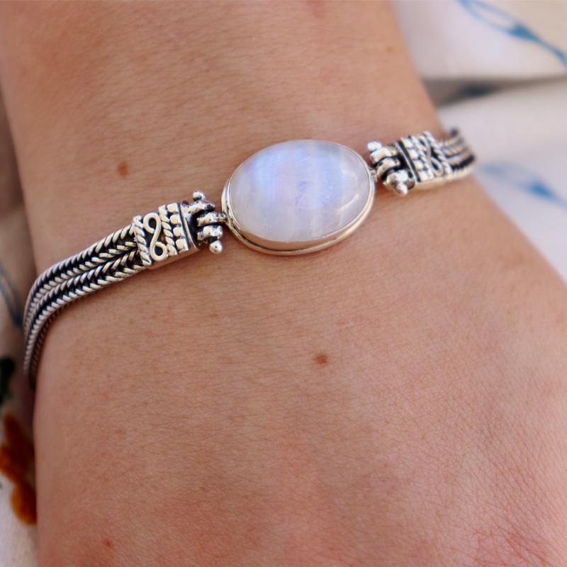 moonstone sterling silver gemstone bracelet