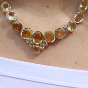 chunky citrine sterling silver gemstone necklace
