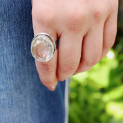 clear quartz sterling silver gemstone ring