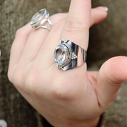 clear quartz sterling silver gemstone ring