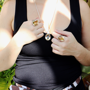 big square citrine gemstone sterling silver ring