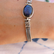 labradorite gemstone sterling silver bracelet