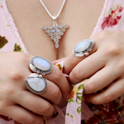 moonstone sterling silver gemstone ring