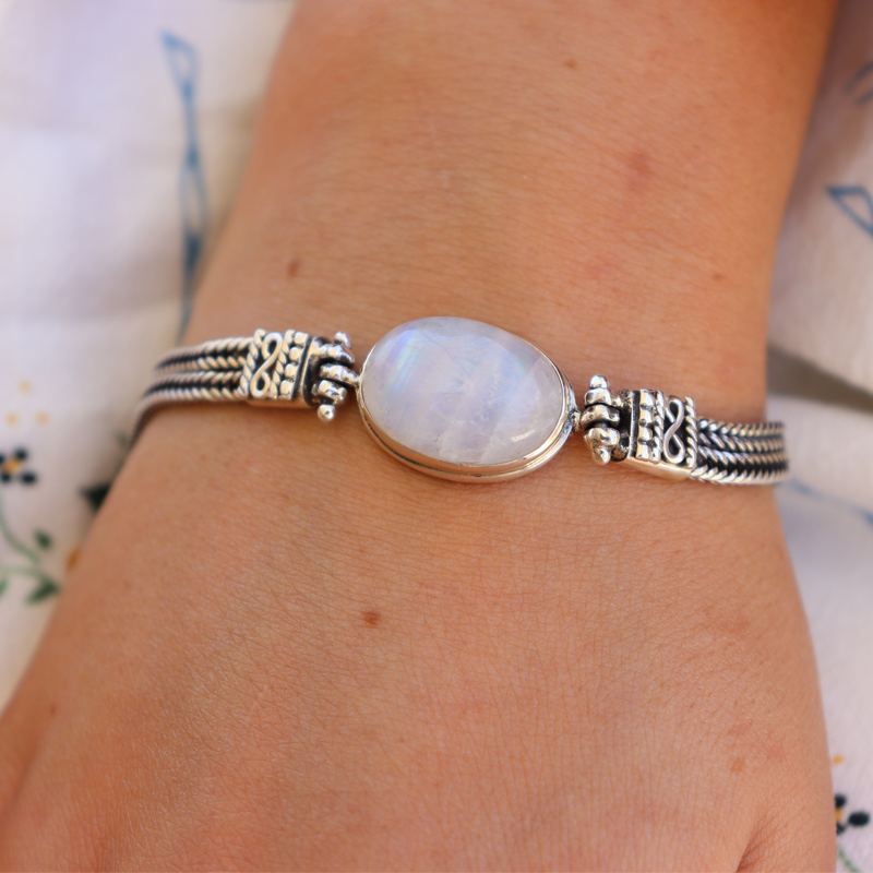 moonstone sterling silver gemstone bracelet