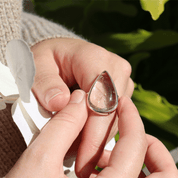 rutilated quartz silver gemstone ring