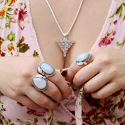 moonstone sterling silver gemstone ring