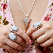 moonstone sterling silver gemstone ring