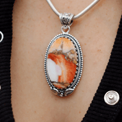oyster turquoise sterling silver pendant