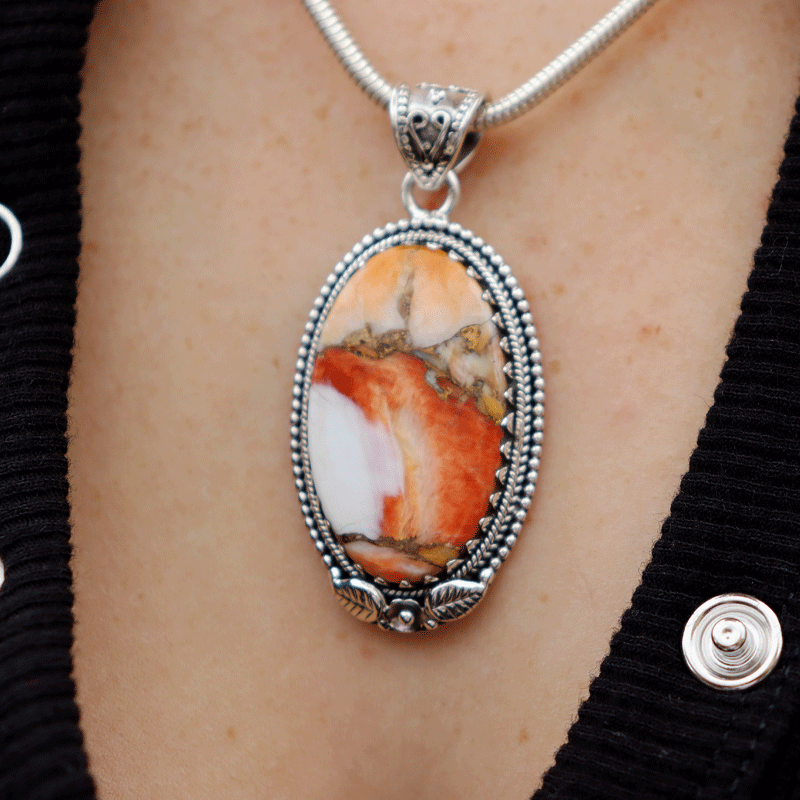 oyster turquoise sterling silver pendant
