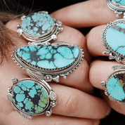 turquoise gemstone sterling silver ring