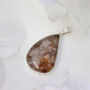 teardrop garden quartz silver gemstone pendant