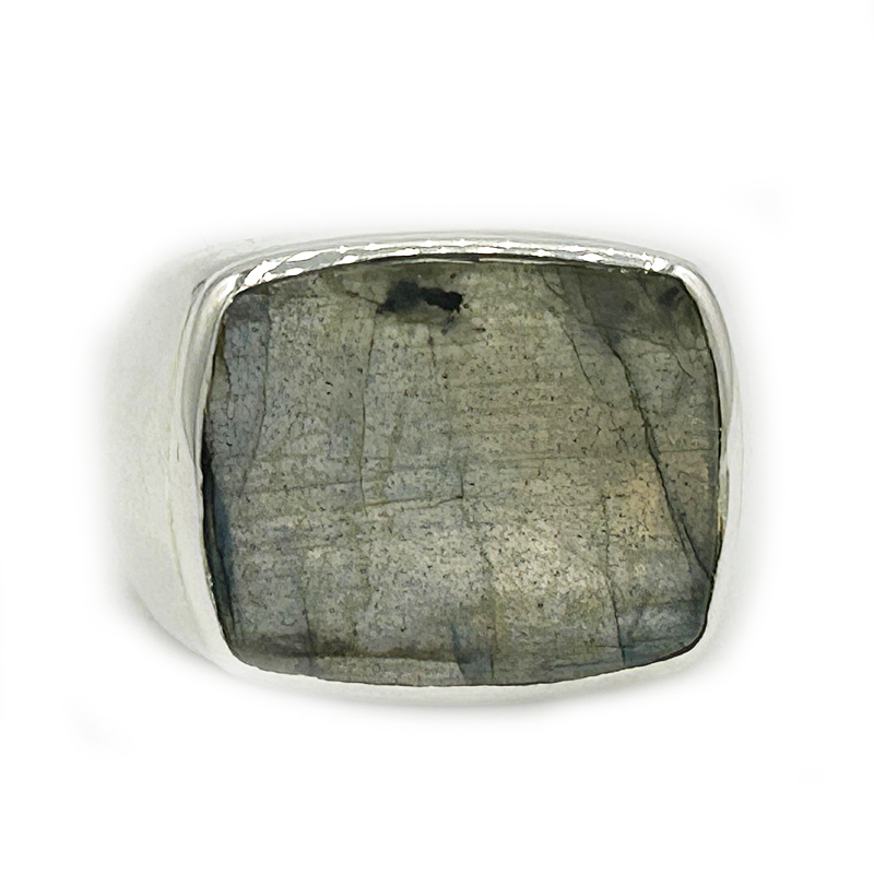 unisex labradorite silver gemstone ring