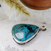 big chunky shattuckite silver gemstone pendant