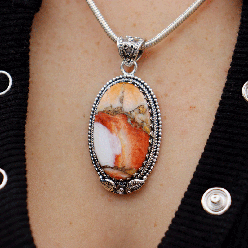 oyster turquoise sterling silver pendant
