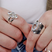 clear quartz sterling silver gemstone ring