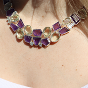 amethyst citrine blue topaz sterling silver gemstone necklace