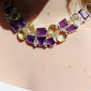 amethyst citrine blue topaz sterling silver gemstone necklace
