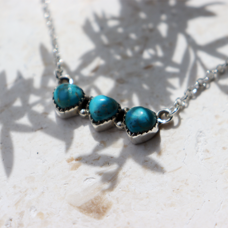 turquoise sterling silver gemstone necklace