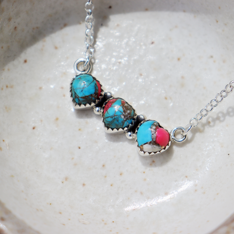 turquoise sterling silver gemstone necklace