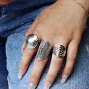boho style silver tribal ring