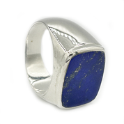 unisex lapis lazuli silver gemstone ring