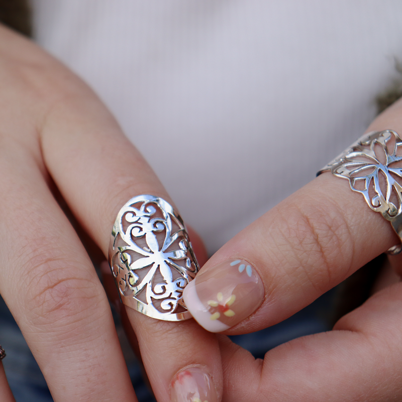 filigree sterling silver ring