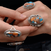 oyster turquoise sterling silver gemstone ring