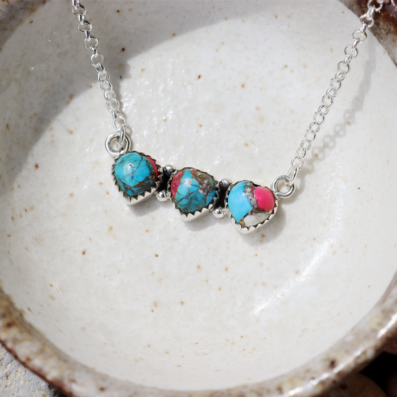turquoise sterling silver gemstone necklace