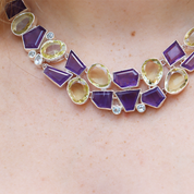 amethyst citrine blue topaz sterling silver gemstone necklace