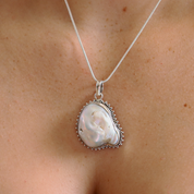 pearl sterling silver gemstone pendant