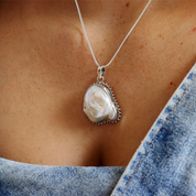 pearl sterling silver gemstone pendant