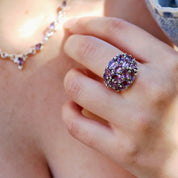 amethyst silver gemstone ring
