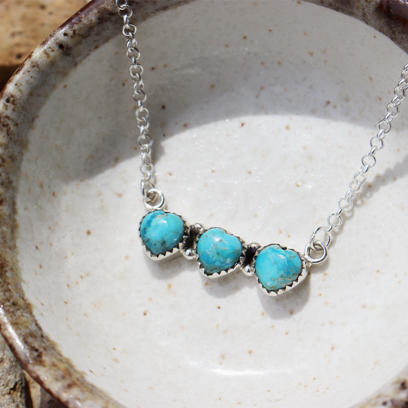 turquoise sterling silver gemstone necklace