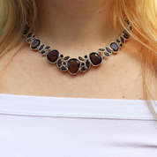 smoky quartz silver gemstone necklace