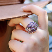 amethyst silver gemstone ring