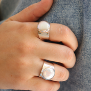 pearl sterling silver gemstone ring