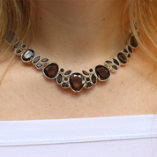 smoky quartz silver gemstone necklace