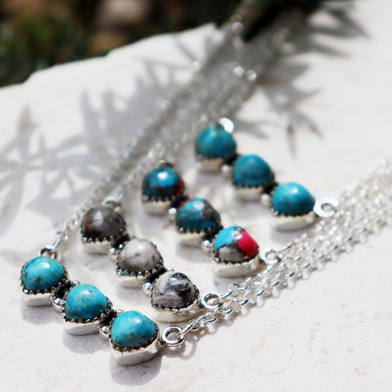 turquoise sterling silver gemstone necklace