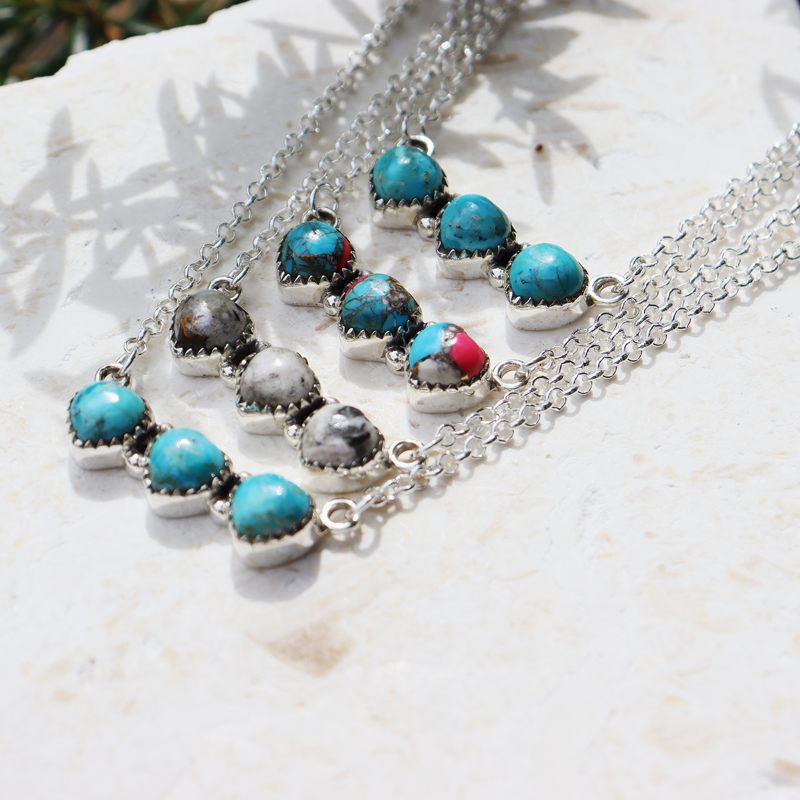 turquoise sterling silver gemstone necklace