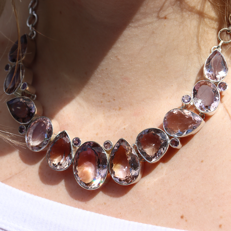 amethyst sterling silver gemstone necklace