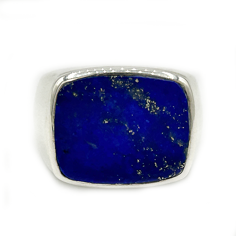 unisex lapis lazuli silver gemstone ring